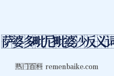萨婆多毗尼毗婆沙反义词是什么意思的图片
